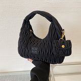 Weiyinxing New 2024 Korean Versatile Ins Handbag Is Popular With A Single Shoulder Pleated Underarm Bag
