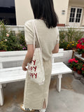 Weiyinxing Bag Women's Single Shoulder Handbag Small Fresh Bag Female Alphabet Printed Portable Female Bag Leisure Simple Student Bag