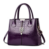 Weiyinxing [Women's Bag] Bright Leather Handbag 2024 New Stone Grain Women's Bag Large Capacity Single Shoulder Cross-Body Bag
