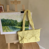Weiyinxing Women's Bags In Spring And Summer, One-Shoulder Bow Decorated Nylon Bags, Large-Capacity Leisure Tote Bags, Handbags