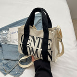Weiyinxing Gentlewoman Letter Mini Portable Canvas Bag 2024 New Casual Versatile One-Shoulder Cross-Body Bag