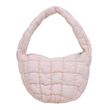 Weiyinxing Pleated Bag Cloud Bag Small Plaid Down Cotton Suit Bag 2024 New Hand Bag Fashion Handbag