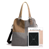 Weiyinxing One Shoulder Cross-Body Bag 2024 New Vintage Stitching Handbag Lady Large Capacity Canvas Contrast Women's Bag