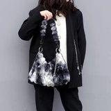 Weiyinxing Individual Wool Bag 2024 New Ink Retro One-Shoulder Oblique Straddle Bag Underarm Bag Large-Capacity Handbag Woman
