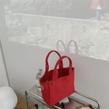 Weiyinxing Style Bag Female Han Dai Same Letter Printed Canvas Handbag Bento Bag Simple Leisure Portable Tote Bag