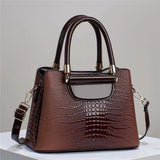 Weiyinxing Chen Female Bag] Bright Leather Stone Grain Bucket Bag 2024 New Handbag Large Capacity Women's Shoulder Bag
