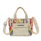 Weiyinxing Gentlewoman Niche Design Canvas Bag 2024 New Color Letter Single Shoulder Cross-Body Bag