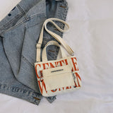 Weiyinxing Gentlewoman Niche Design Canvas Bag 2024 New Color Letter Single Shoulder Cross-Body Bag