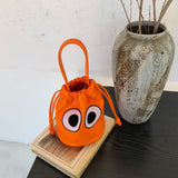 Weiyinxing Spring Style Women's Bucket Korean Version Pu Bucket Handbag Big Eyes Lovely One-Shoulder Straddling Women's Bag