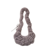 Weiyinxing Version Kosong Niujiao Plush Fold Cloud Bag Autumn And Winter New One-Shoulder Bag Women's Fashionable Plush Bag
