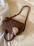 Weiyinxing Wind Chio2nd Boston Holiday Pillow Bag Autumn And Winter Vintage Diamond Handbag Bag Women's Single Shoulder Cross-Body Bag