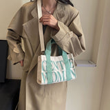 Weiyinxing Gentlewoman Letter Mini Portable Canvas Bag 2024 New Casual Versatile One-Shoulder Cross-Body Bag