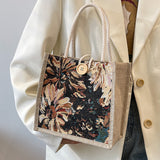 Weiyinxing Korean Version Handbag Bag Female Fashion Linen Carry Rice Bag New Ins Canvas Hand Carry Lunch Box Bag