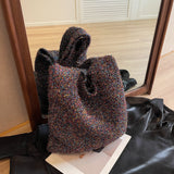 Weiyinxing South Korea East Gate Shiny Soft Knitted One-Shoulder Women's Bag Simple Leisure Todd Underarm Bag Knitting Bag