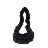 Weiyinxing Version Kosong Niujiao Plush Fold Cloud Bag Autumn And Winter New One-Shoulder Bag Women's Fashionable Plush Bag