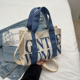 Weiyinxing Gentlewoman Letter Mini Portable Canvas Bag 2024 New Casual Versatile One-Shoulder Cross-Body Bag