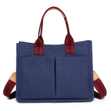 Weiyinxing Spring Canvas Bag Leisure Retro Handbag Oblique Satchel Large-Capacity Multi-Pocket Lady's Todd Bag