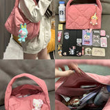 Weiyinxing Pattern Stitched Large-Capacity One-Shoulder Bag Leisure Portable Handbag 2024 New Underarm Fold Tote Bag
