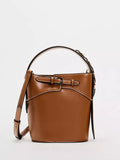 Weiyinxing MYLRF New Women's Bag Fashion Buckle Decoration Popular One-Shoulder Bucket Slant Bag