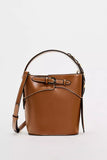 Weiyinxing MYLRF New Women's Bag Fashion Buckle Decoration Popular One-Shoulder Bucket Slant Bag