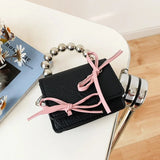 Weiyinxing Designs A Bag, A Woman's Beaded Handbag, An Oblique Arm, A Collision Bow, Mini Chain Bag, A New 2024 Satchel.