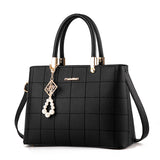 Weiyinxing [Recommended] Women's Bag 2024 Embroidered Thread Plaid Handbag Middle-Aged Mother Bag Large Capacity Single Shoulder Cross-Body Bag