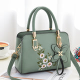 Weiyinxing Female 2024 New Fashion Single Shoulder Bag Large Capacity Soft Leather Handbag Embroidered Soft Leather Cross-Body Bag