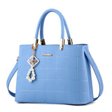 Weiyinxing [Recommended] Women's Bag 2024 Embroidered Thread Plaid Handbag Middle-Aged Mother Bag Large Capacity Single Shoulder Cross-Body Bag