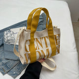 Weiyinxing Gentlewoman Letter Mini Portable Canvas Bag 2024 New Casual Versatile One-Shoulder Cross-Body Bag