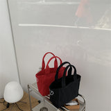 Weiyinxing Style Bag Female Han Dai Same Letter Printed Canvas Handbag Bento Bag Simple Leisure Portable Tote Bag