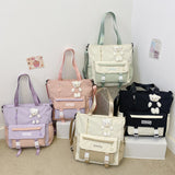 Weiyinxing Large Capacity Hand Carrying Book Bag Cram Bag Students Lovely High School Students Make Up A Lesson Handbag Junior High School Students Cross-Body Bag