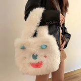 Weiyinxing Little Monster Cartoon Plush Bag Large-Capacity Female Student One-Shoulder Handbag Tote Bag Gift Ins Style