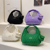 Weiyinxing New 2024 Korean Versatile Ins Handbag Is Popular With A Single Shoulder Pleated Underarm Bag