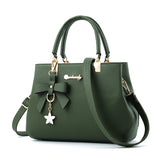 Weiyinxing Female 2024 New Lychee Grain Women's Bag Bow Middle-Aged Mother Bag Women's Handbag Can Be One Shoulder