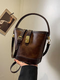 Weiyinxing And Winter Millard Handbag Bag Female 2024 New Retro Collision Color Bucket Bag Niche Versatile Shoulder Cross-Body Bag