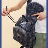 Weiyinxing Retro Blue Checkered Classic Universal Commuter Students' Large-Capacity Backpacks