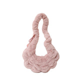 Weiyinxing Version Kosong Niujiao Plush Fold Cloud Bag Autumn And Winter New One-Shoulder Bag Women's Fashionable Plush Bag