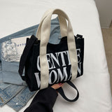 Weiyinxing Gentlewoman Letter Mini Portable Canvas Bag 2024 New Casual Versatile One-Shoulder Cross-Body Bag