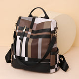 Weiyinxing Color Double Shoulder Women's Bag New Style Simple Fashion Large Capacity Anti-Theft Pattern Collision Color Lady Leisure Backpack Girl