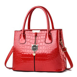 Weiyinxing [Women's Bag] Bright Leather Handbag 2024 New Stone Grain Women's Bag Large Capacity Single Shoulder Cross-Body Bag