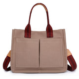 Weiyinxing Spring Canvas Bag Leisure Retro Handbag Oblique Satchel Large-Capacity Multi-Pocket Lady's Todd Bag