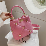 Weiyinxing Bag 2024 On The New Ling Embroidery Line Single Shoulder Cross-Body Bag Fashion Rivet Handbag