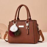 Weiyinxing Female 2024 New Fashion Single Shoulder Small Bag Double Layer Large Capacity Wool Ball Hand Carry Oblique Cross Women's Bag