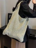 Weiyinxing South Korea East Gate Shiny Soft Knitted One-Shoulder Women's Bag Simple Leisure Todd Underarm Bag Knitting Bag