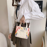 Weiyinxing Gentlewoman Niche Design Canvas Bag 2024 New Color Letter Single Shoulder Cross-Body Bag