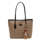 Weiyinxing Large-Capacity Plaid Bag Female 2024 New Fashionable Commuter Style One-Shoulder Bag Todd Bucket Bag