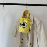 Weiyinxing Spring Style Women's Bucket Korean Version Pu Bucket Handbag Big Eyes Lovely One-Shoulder Straddling Women's Bag
