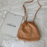 Weiyinxing Female 2024 New Candy Color Mini Pu Handbag Mobile Bag One Shoulder Straddling Bucket Soft Bag Girl