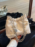 Weiyinxing Minority Fold Design Handbag Girl 2024 New Summer Simple Bucket Bag Fashion