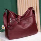 Weiyinxing Soft Leather Women's Bag 2024 New Handbag Ladies' Purse Large Capacity Middle-Aged Mother Shoulder Bag